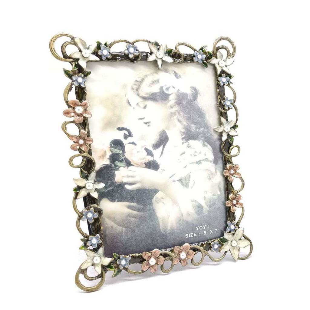 ZXWSTORE Enamel Color Photo Frame, Wedding Commemorative Photo Frame Display Platform
