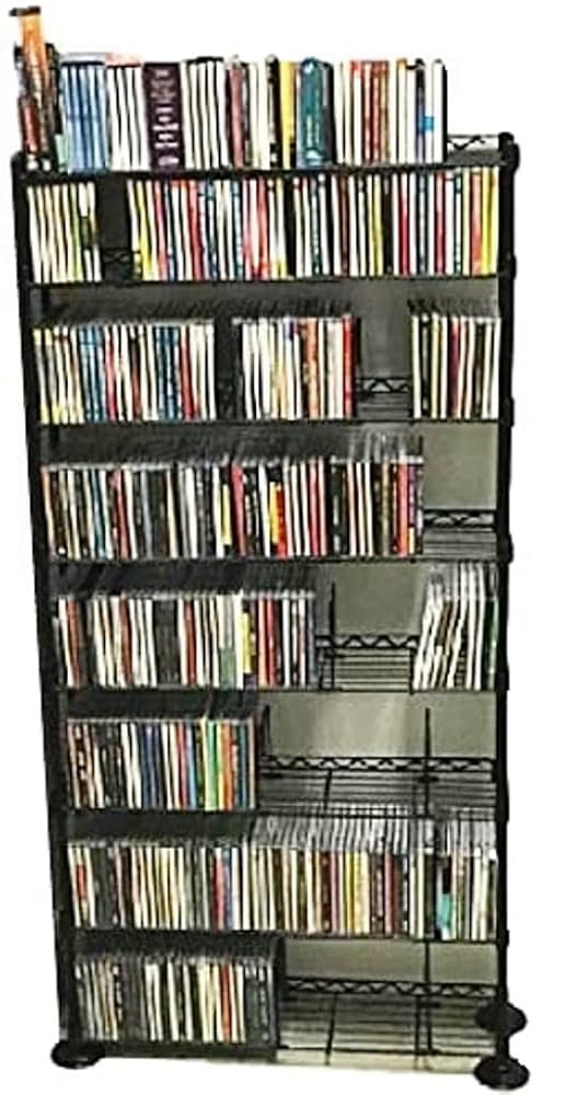 【アルミラック】スタッキング CD・DVDラック 8個【スチールラック】 Amazon.co.jp: ミュージックCDストレージラック DVDワイヤー
