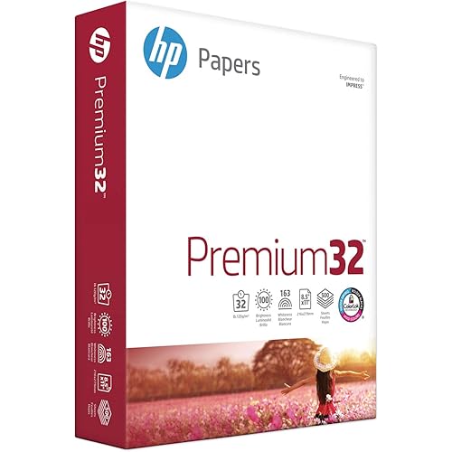 HP Paper Printer | 8.5 x 11 Paper | Premium 32 lb | 1 Ream - 500 Sheets | 100 Bright | Made in USA - FSC Certified | 113100R