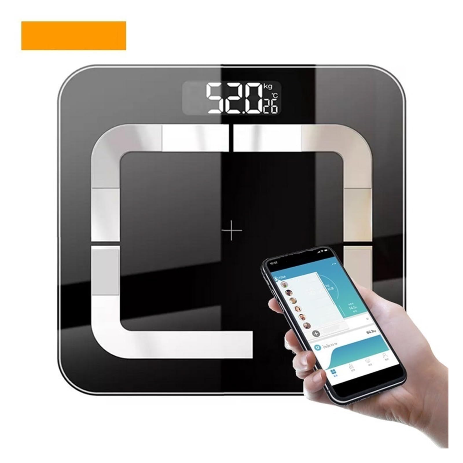 Báscula De Peso Corporal Baño Inteligente Pesaje Grasa Balanza Bluetooth Humano BMI Piso 20 Datos Preciso FáCil De Leer(Blue)