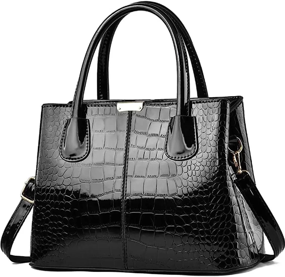 PESOMA Faux Leather Women Handbags Shoulder Hobo Bag Purse With Long Strap(Fits up to 12.9" Tablet/15.6") Purse (Square Pink) (BlackCP) (B0CCSC4WK8) Amazon Price History, Amazon Price Tracker