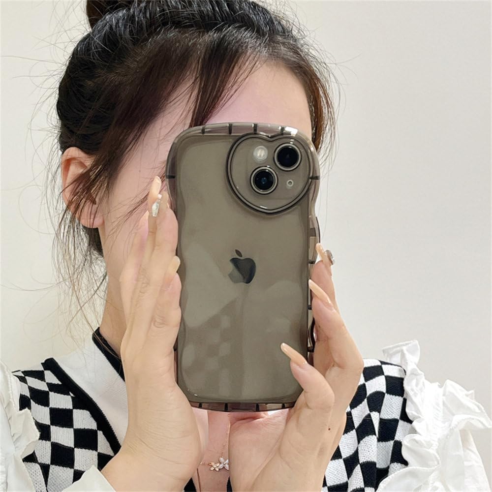 Cute Love Heart Lens Protective Clear Plain Phone Case for