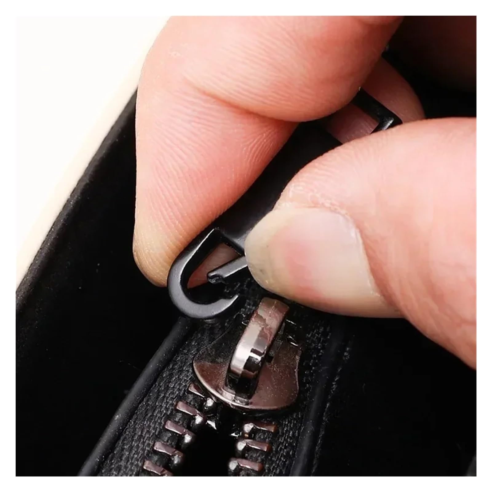 Tiradores de cremallera, 200 piezas universales de metal de repuesto, kit de reparación instantánea, herramientas deslizantes desmontables (negro)