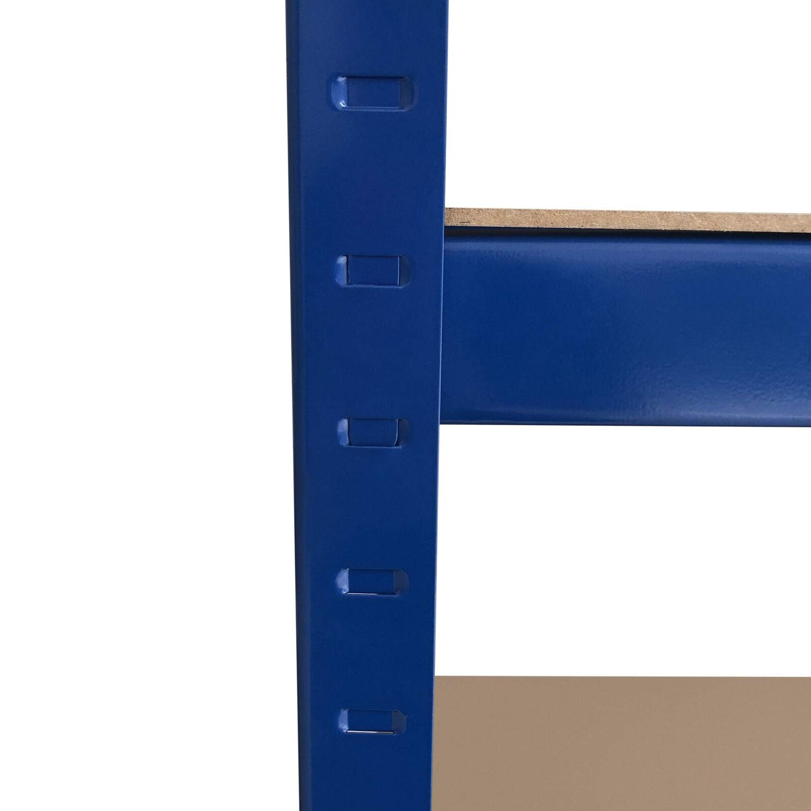 Midori Schwerlastregal 180 x 90 x 40 cm | 875 kg Traglast | 5 MDF Böden höhenverstellbar | Steckregal ohne Werkzeug | Kellerregal Lagerregal Metallregal Werkstattregal