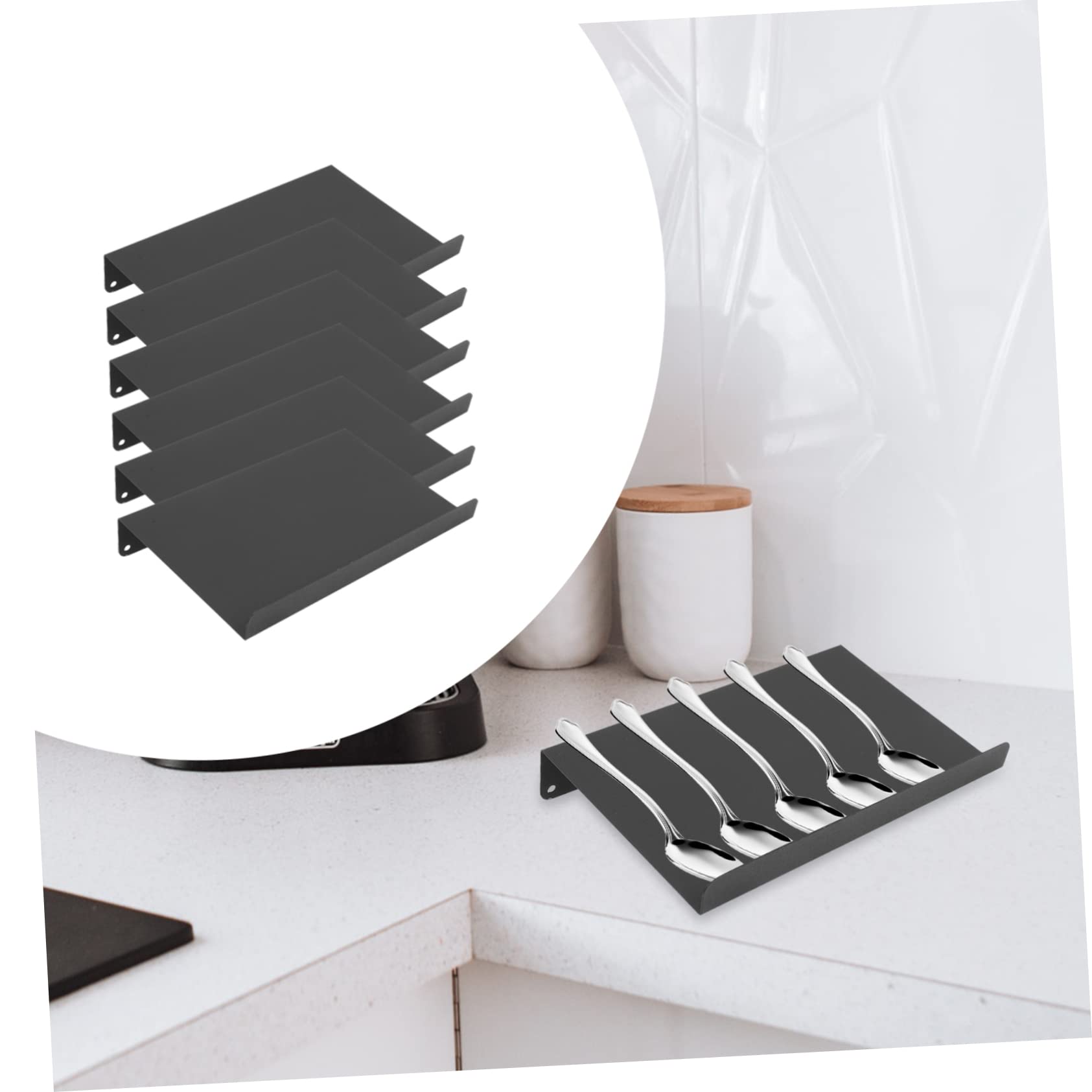 Organizador de Especias de Cajón, Estante de Cocina Móvil, Aluminio Negro