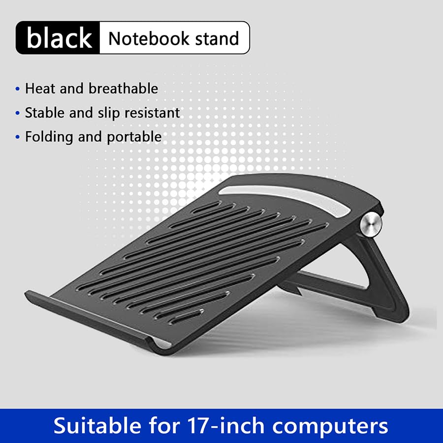 Image of URBAN KINGS Adjustable Laptop Stand for Desk, Portable Laptop Holder, Foldable Notebook Stand, Desktop Ergonomic Ventilated Laptop Riser for MacBook