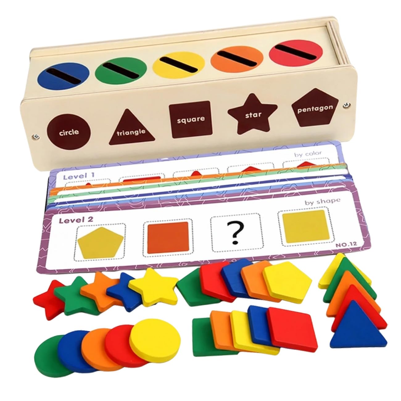 Caja Clasificadora de Formas de Madera Montessori 1 Juego