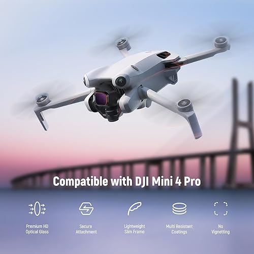 Miniatura 38 de NEEWER Juego de filtros ND/PL compatibles con DJI Mini 4 Pro, 6 unidades UV CPL ND8/PL ND16/PL ND32/PL ND64/PL Polarizador de densidad neutra