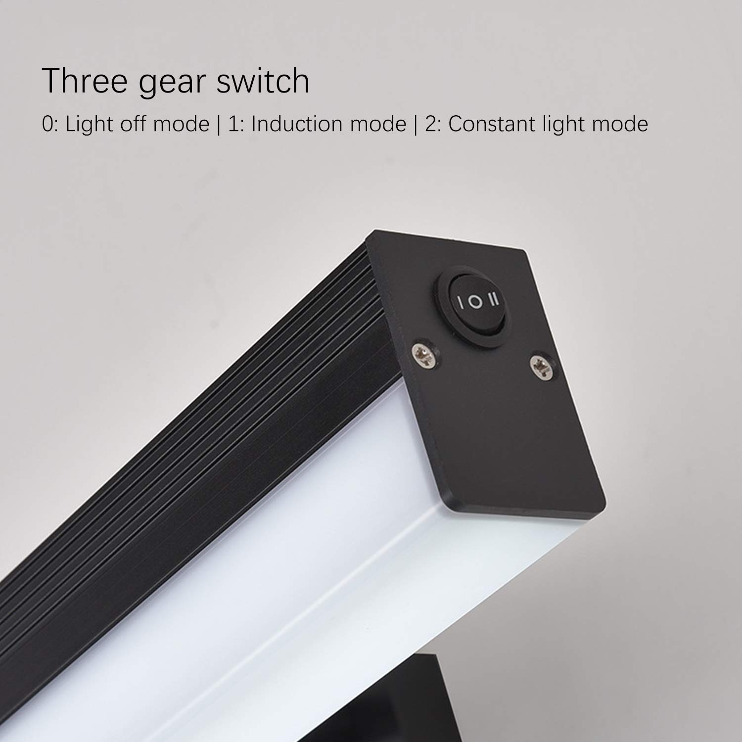 ACMHNC Bad Spiegelleuchte Mit Bewegungsmelder,LED Schwarz Spiegellampe Badezimmer Mit Schalter,4000K Schminklicht Badlampe Einstellbar&Drehba,Wandleuchten Aus Metall Für Spiegel Schminktisch,50cm/10w