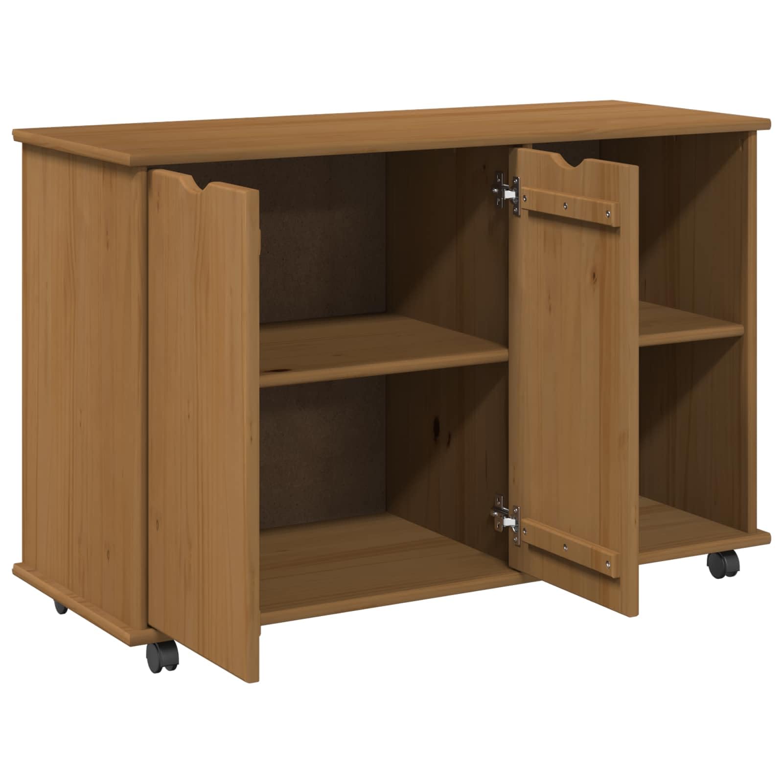 vidaXL Mobile con Ruote con Ruota Marrone Miele 100 x 39 x 65,5 cm, Armadio Minimalista Rettangolare, Mobile salvaspazio per Ufficio, Legno Funzionale e cassetti spaziosi