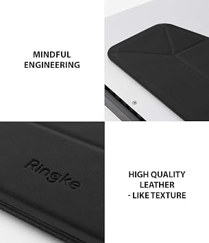 Ringke Laptop Stand Anti-Slide Smart Folding Portable Slim and Weightless Adhesive Stand for Laptop, iPad, Tablet, and More - Black