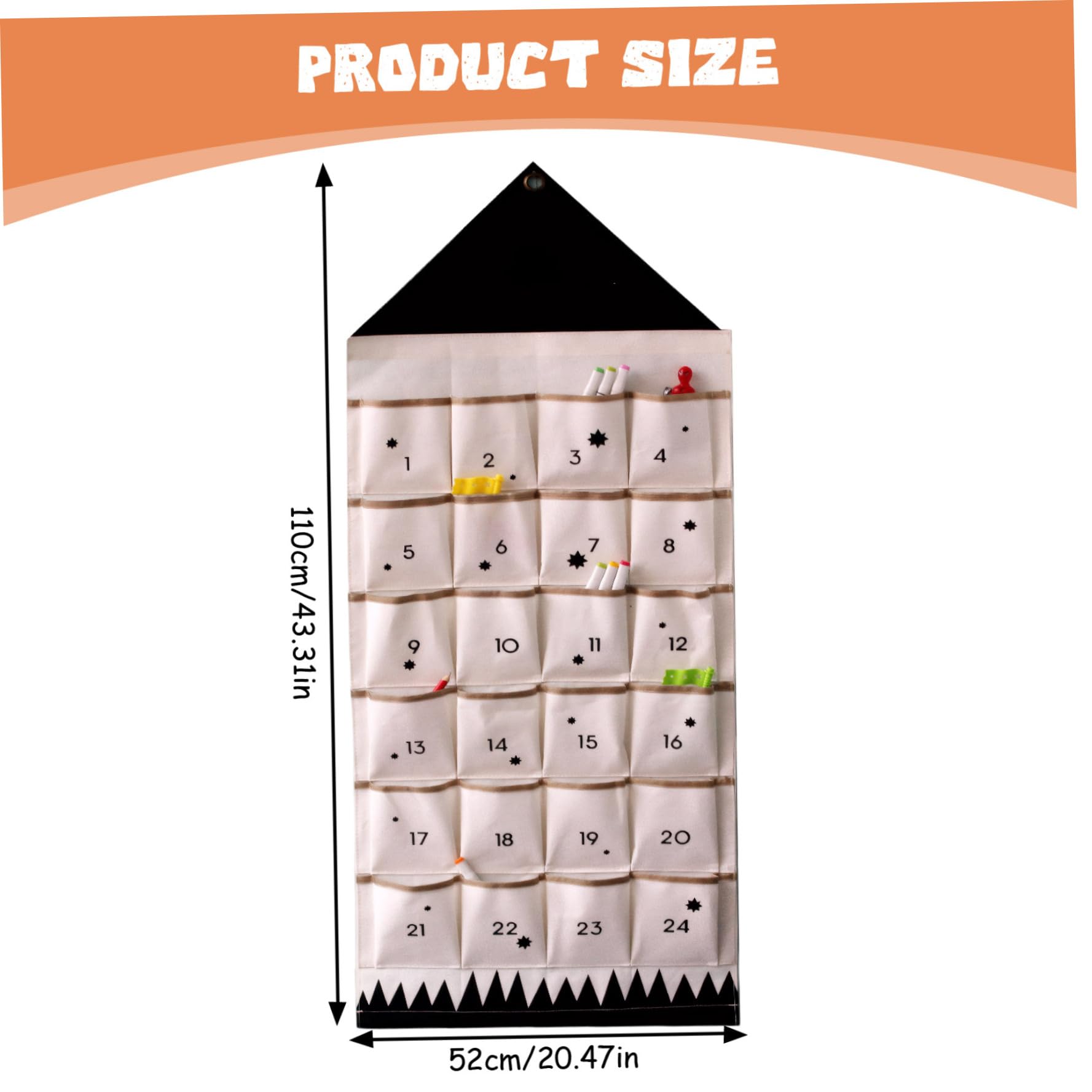 Gcroet Calendario sospeso dell'avvento di Natale con 24 Tasche vuote Calendario per Lotta per Lotto di Stoffa Portatile Vuoto Decorazioni per Il Parete della Porta 24 Tasche