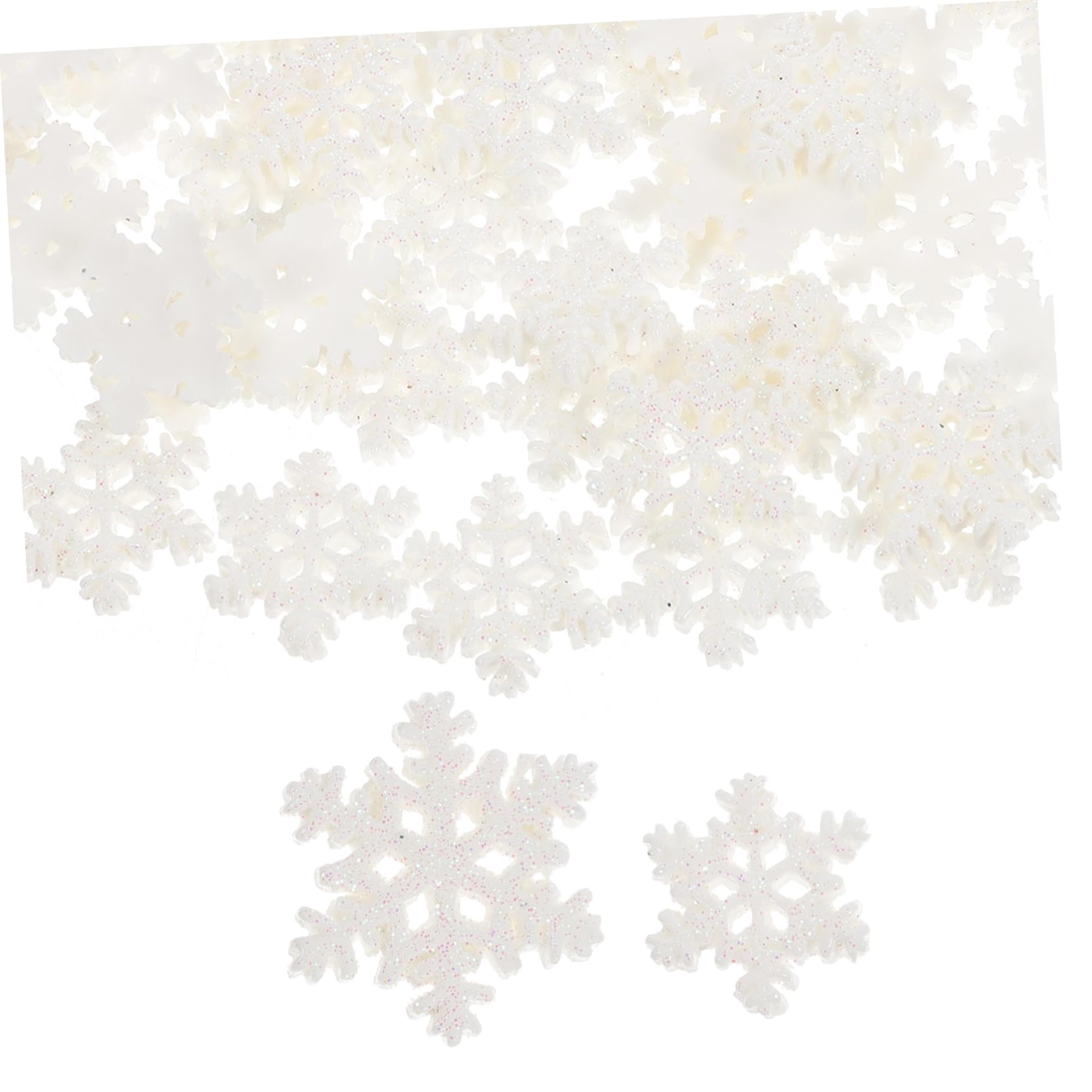 Tofficu 3 Set Fiocco di Neve Micro Paesaggio Ornamenti Fiocco di Neve Fai da Te Polvere di Piccola Statuina Natalizia Mini di di Natale Resina Bianca 100 Pezzi * 3
