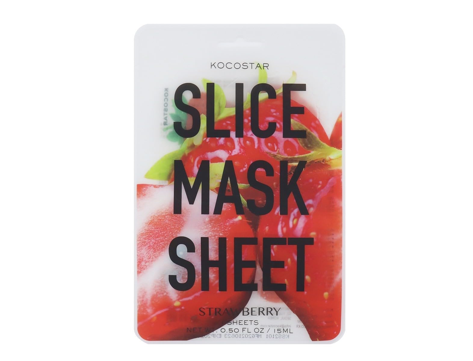 Kocostar Slice Facial Sheet Mask Strawberry | Face Mask For Hydrating & Brightening Treatment For Fresh, Radiant Skin | Pack Of 1, 15Ml