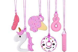 Sensory Chew Necklaces for Kids 8-10: 6-Pack Chewable Autism, ADHD, Fidget Solution