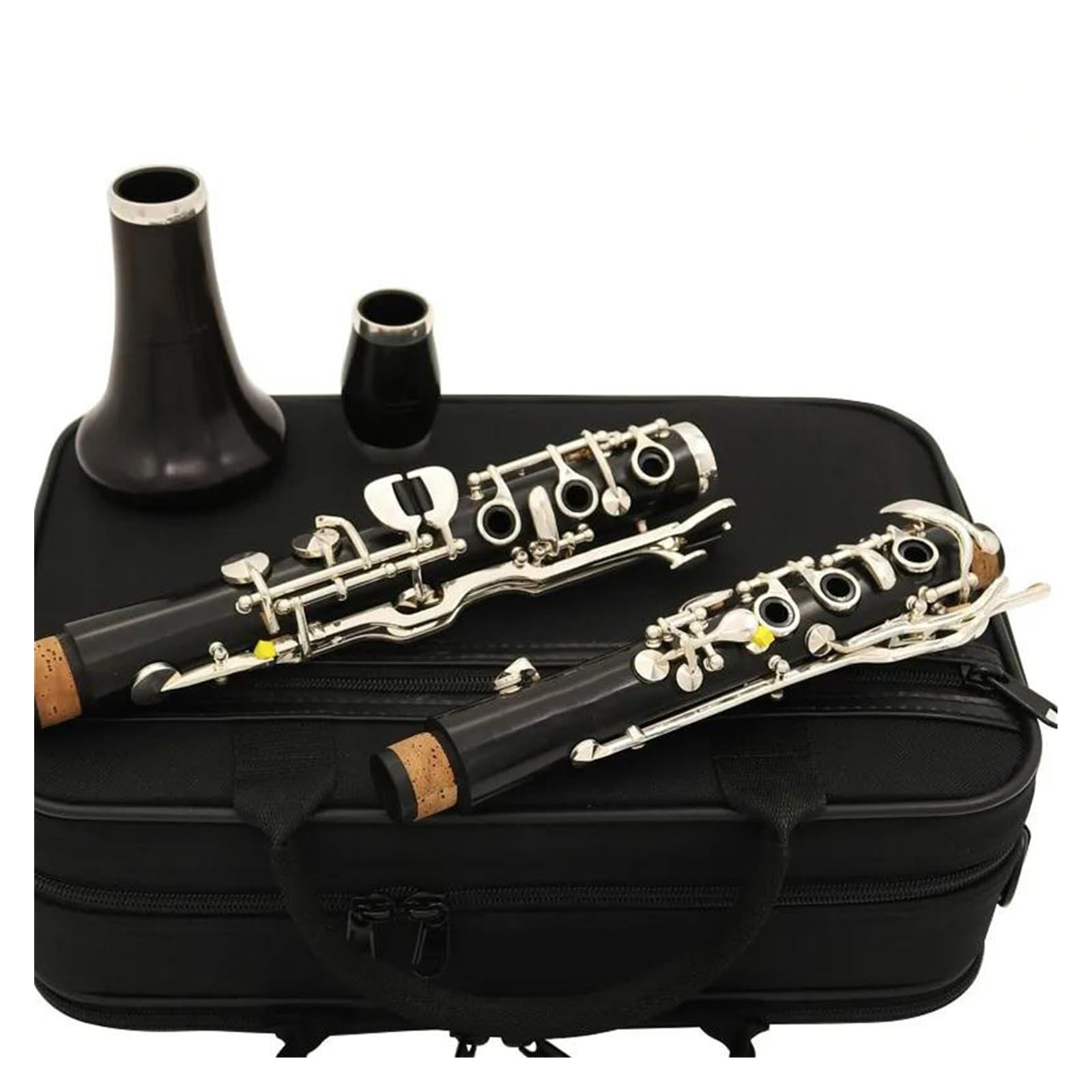 Corpo In Legno Di Ebano Tono Sib 20 Tasti Chiavi Placcate In Argento Clarinetto Con Custodia E Accessori