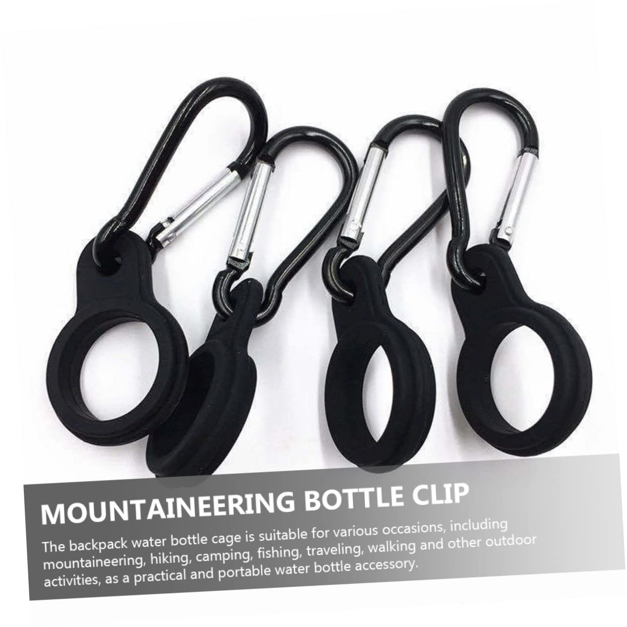 Toddmomy Wasserkocher-aufhänger Schlüssel Wasserflasche Gehen Wandern Fitnessstudio Haken Groß Sport Tragbar Träger Flaschenregal Kieselgel Black