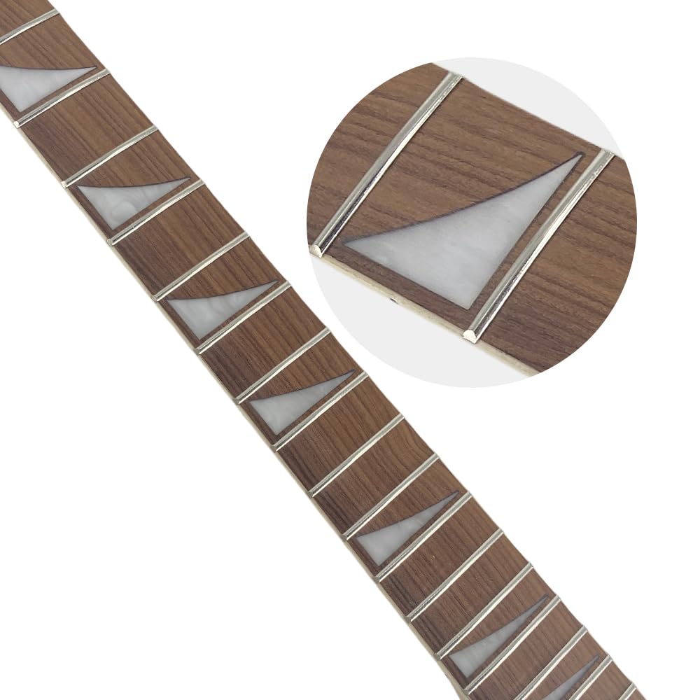 Yinfente Sostituzione del collo della chitarra elettrica 24 tasti 25,5 pollici acero legno di palissandro tastiera (acero-palissandro)