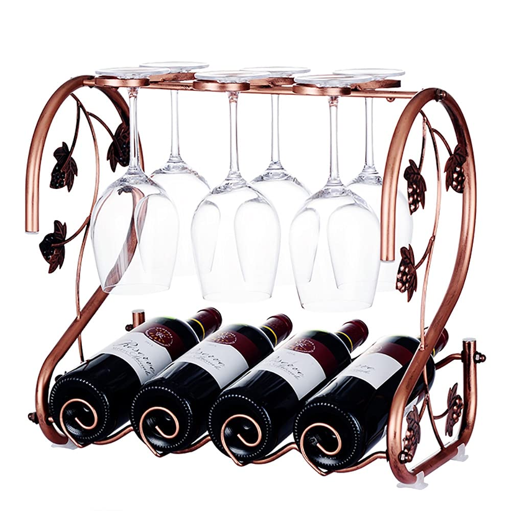 Botellero de vino para encimera, estilo europeo, creativo, para el hogar, decoración de gabinete de vino, adornos, estante alto para copas de vino, estante para botellas de vino pequeño