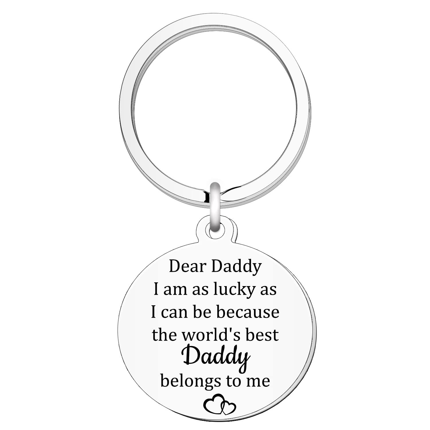 Styfa Men's Silver Dad Keyring From Son,Daughter Daddy Gifts I Am As Lucky As I Can Be,Because The World's Best Mummy Belongs To Me Fathers Day Christmas Birthday Presents Keychain