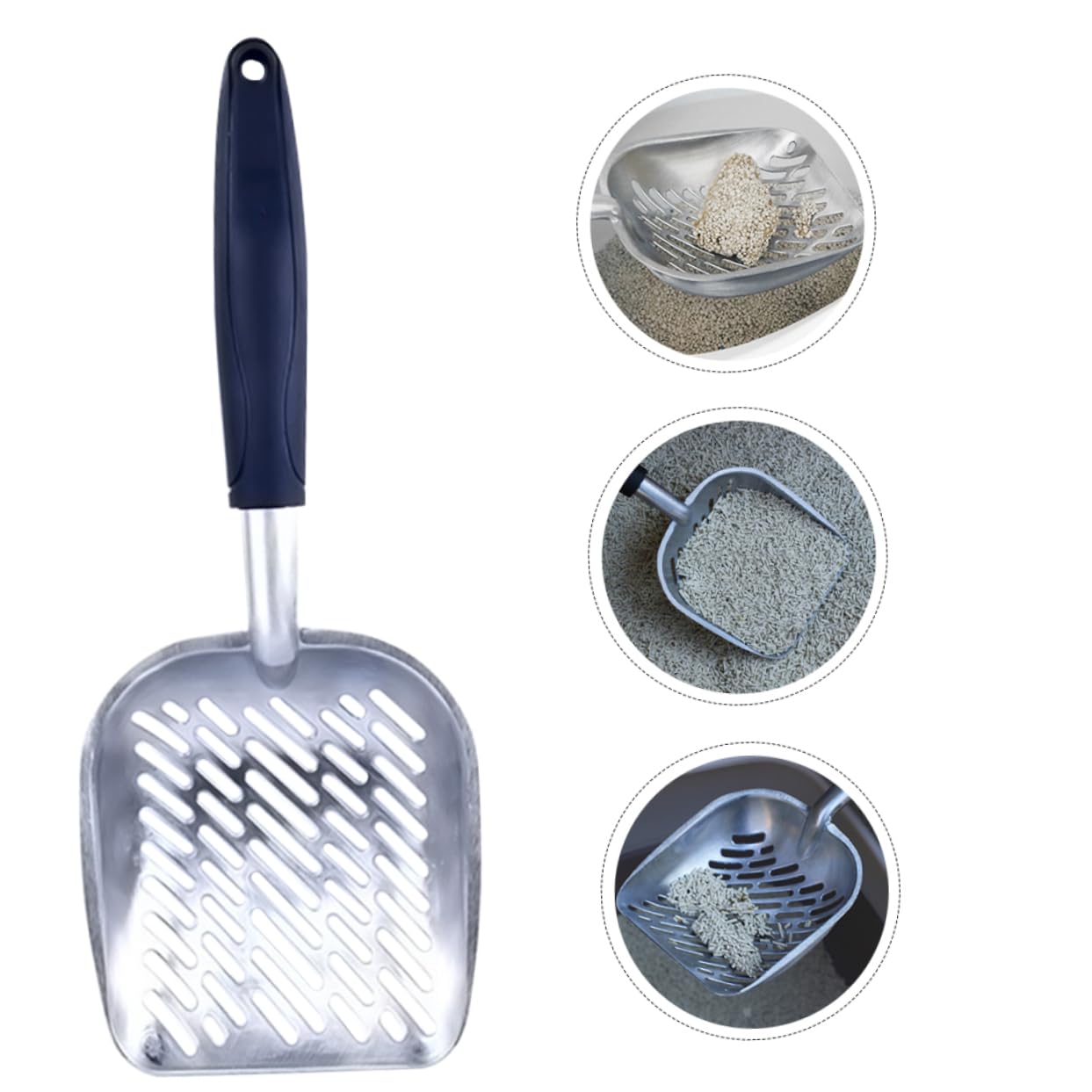 Pala para Arena de Gato, Recogedor de excrementos Metal for una fácil Limpieza Diseño ergonómico for Gatos y Mascotas Práctico sin Olor