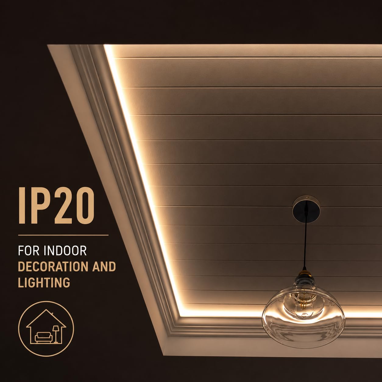 JANDEI - Lot de 20 Profilés en Aluminium en Sections de 1 Mètre, en Forme de V pour l'Installation de Rubans LED dans les Angles à 90°, avec Diffuseur Semi-Transparent, Embouts et Clips de Fixation
