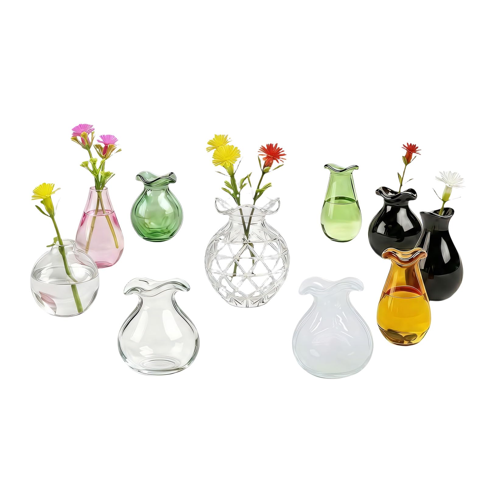Oxxggkao Minis Vase, Miniature Plant Magnet Decoration for Refrigerator Kitchen Locker Offices Refrigerator Magnets Lovely Minis Magnets for Fridge Tiny Glass Vases