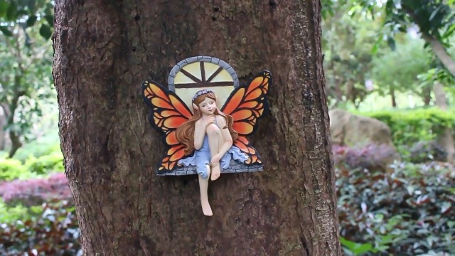 Fairy Tree Hugger – Wetterfeste Feen-Gesichts-Deko Für Bäume – Aus Harz, 13 X 21 Cm – Magische Gartendeko