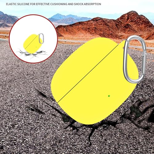 Image of Anvique Silicone Case Cover for Oneplus Nord Buds 4 Pro, Scratch Resistance, Shock Absorption, with Premium Carabiner (Yellow R)