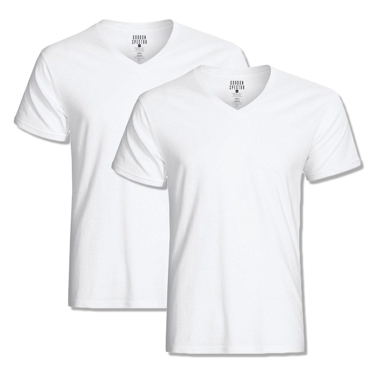 Gordon Spector 2-Pack Premium Soft Stretch V-Neck Undershirt T-Shirt