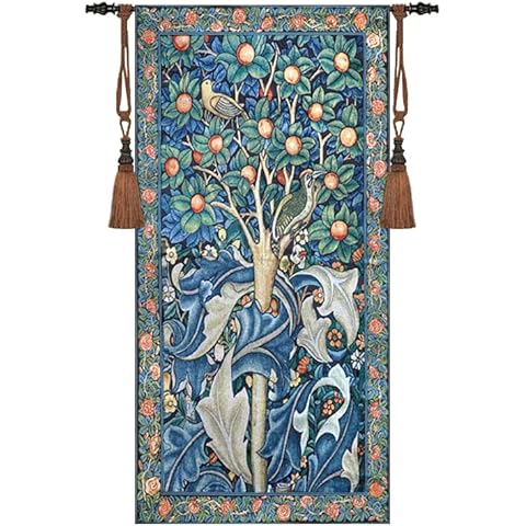 Artsence Tapestry William Morris Woodpecker Fine Art Tapestry Wall Hanging 100% Cotton Size 55"x27" Cover