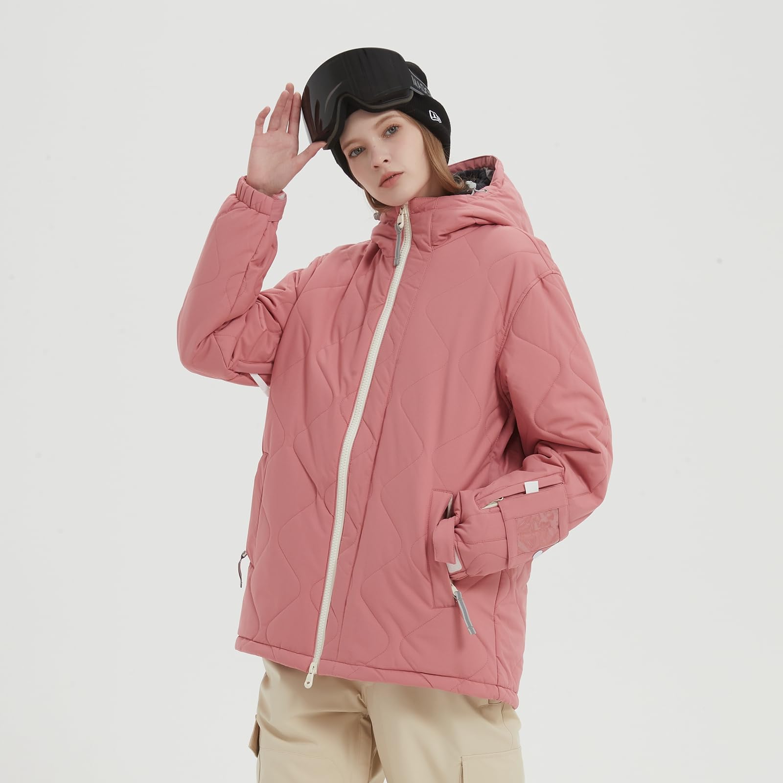 Bluemagic Veste de Ski Femme Chaude d'Hiver Coupe-vent Etanche Imperméable Neige Marche Randonnée Camping