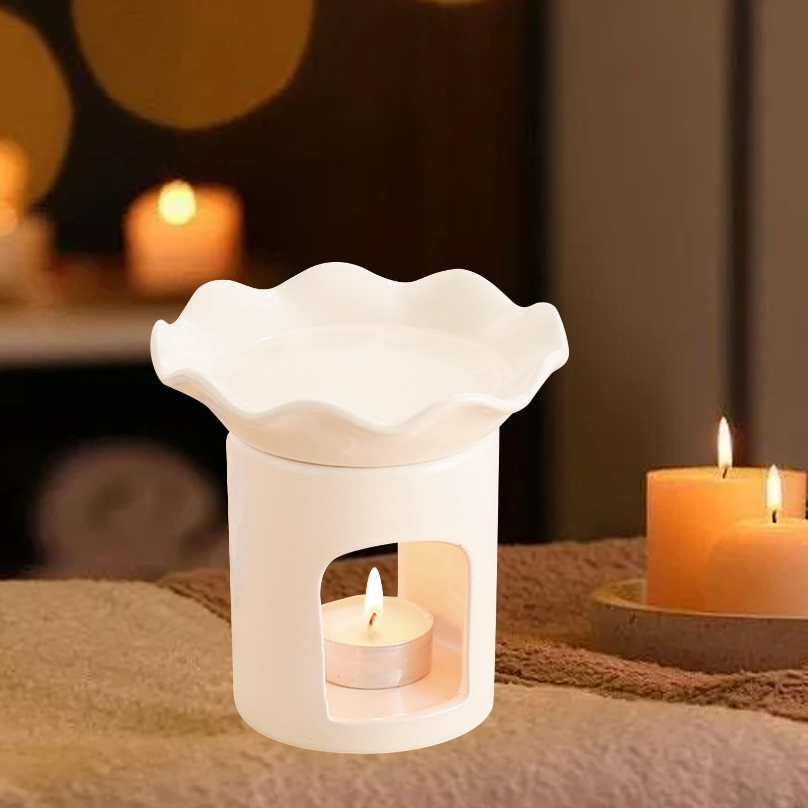 Duftlampe für ätherische Öle, Keramik, Blume, Aromatherapie, Diffusor, Räucherstäbchen, Düfte für Zuhause und Büro