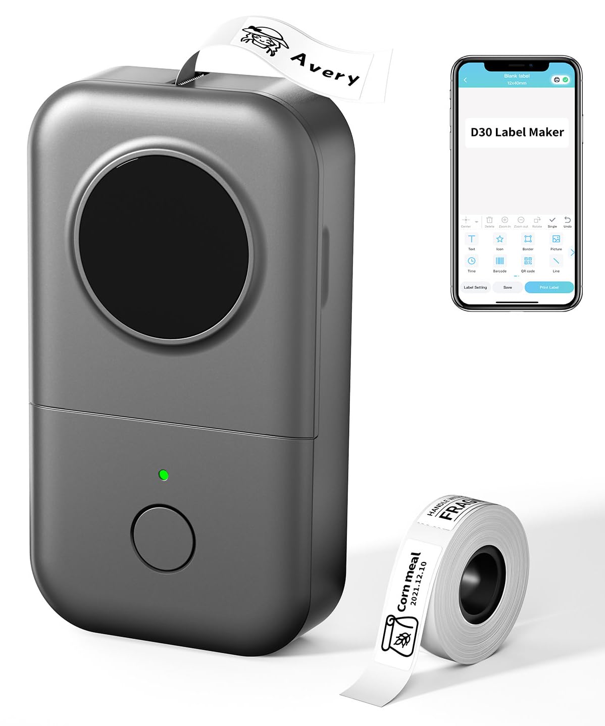 Yosoo Health Gear Etikettendrucker Bluetooth - Tragbarer Labeldrucker