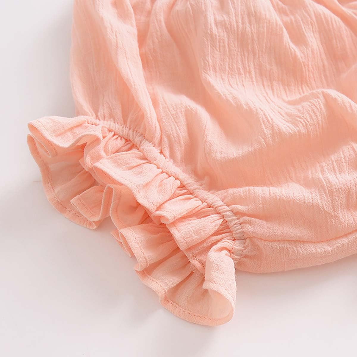 Lot de 4 Shorts en Coton et Lin pour Bébé Fille Eté Bloomer Couvre-Couche Mignon Culotte sous-vêtements Souple Pantalon Court Respirant Volants Slips Elastique pour Tout-Petits Fille