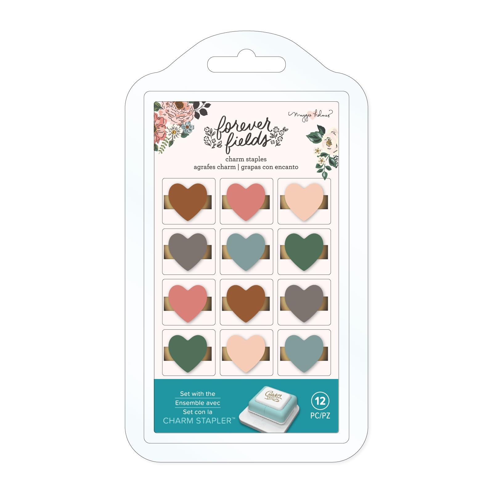 American Crafts Maggie Holmes Forever Fields Charm Staples -12/Pkg