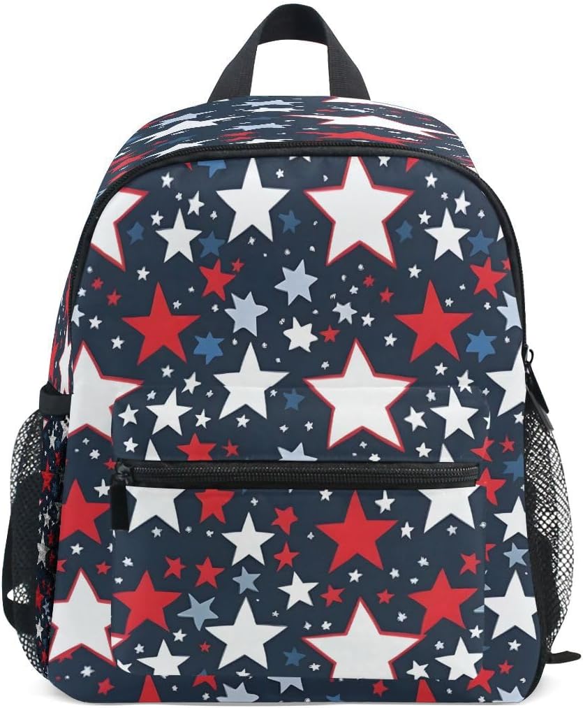 ALAZA Red White Blue Star Toddler Backpack Kid's School Bag Preschool Kindergarten Elementary School for Boys Girls
