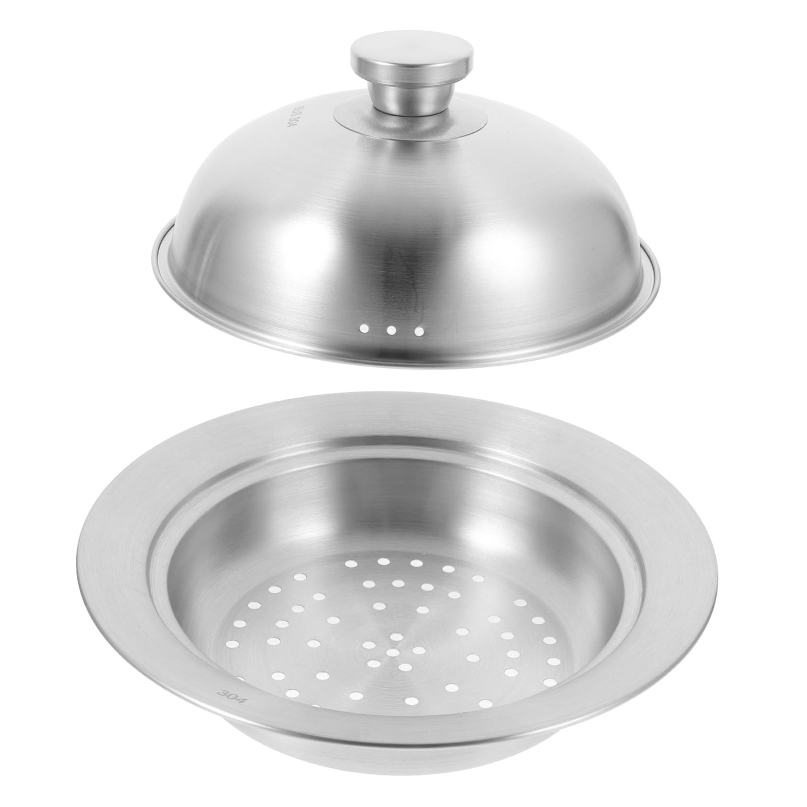 Edelstahl Dampfgarer mit Deckel, 1 Stück, Silber, Leicht