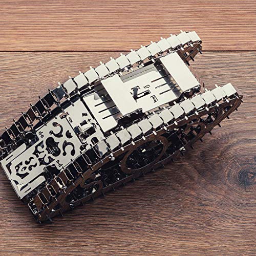 Haoun 3D Metal Puzzle for Teens and Adults, DIY Assembly Building Model Stainless Steel Model Kit Jigsaw Craft Puzzle Brain Teaser Educational Mechanical Toy, Desk Ornament - Tank