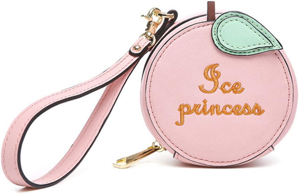 GTIME Round Fruit Small Purse Holding Purse Ms. Cute Mini Coin Bag Fresh Small Purse Pink