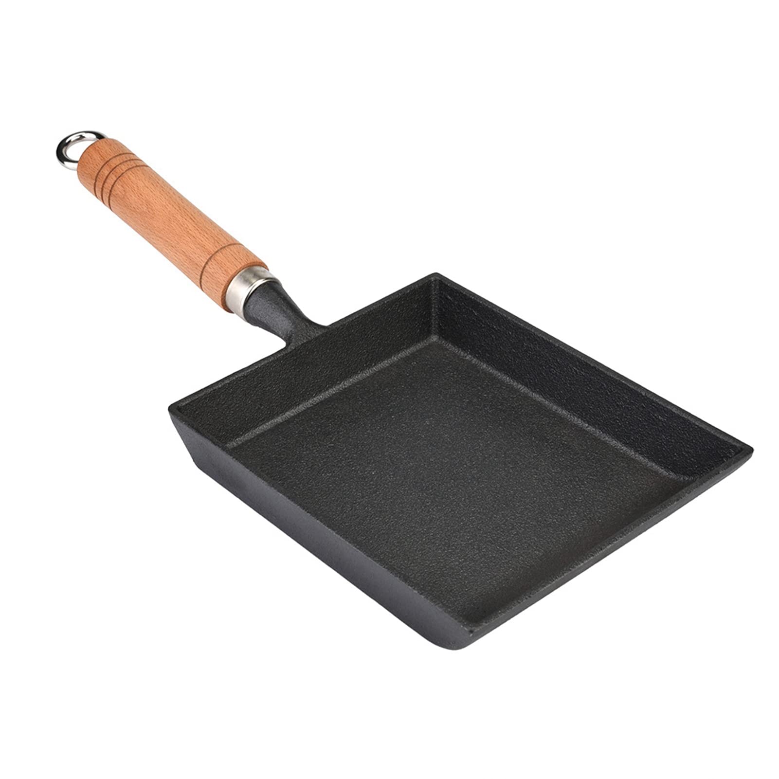 Ymiko Tamagoyaki Sartén para tortilla japonesa/sartén para huevos, mini sartén para tortilla de hierro Olla para tortilla Tamagoyaki Mango de madera