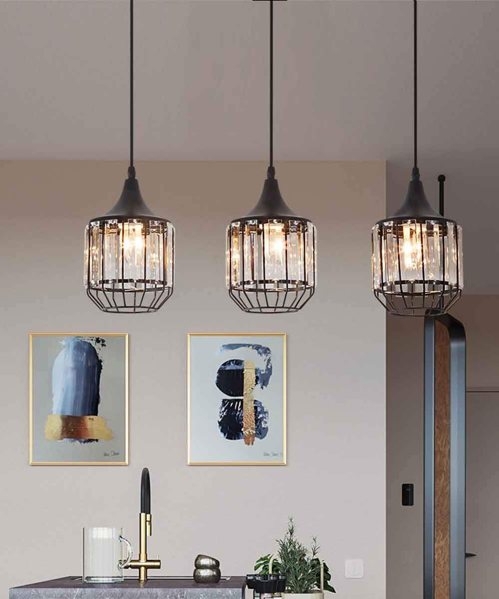 SXECAEPS Modern creative chandelier Cafe Restaurant Three Lights Crystal Modern Minimalist Creative Corridor Bar Table Lamps Led (Size : A)