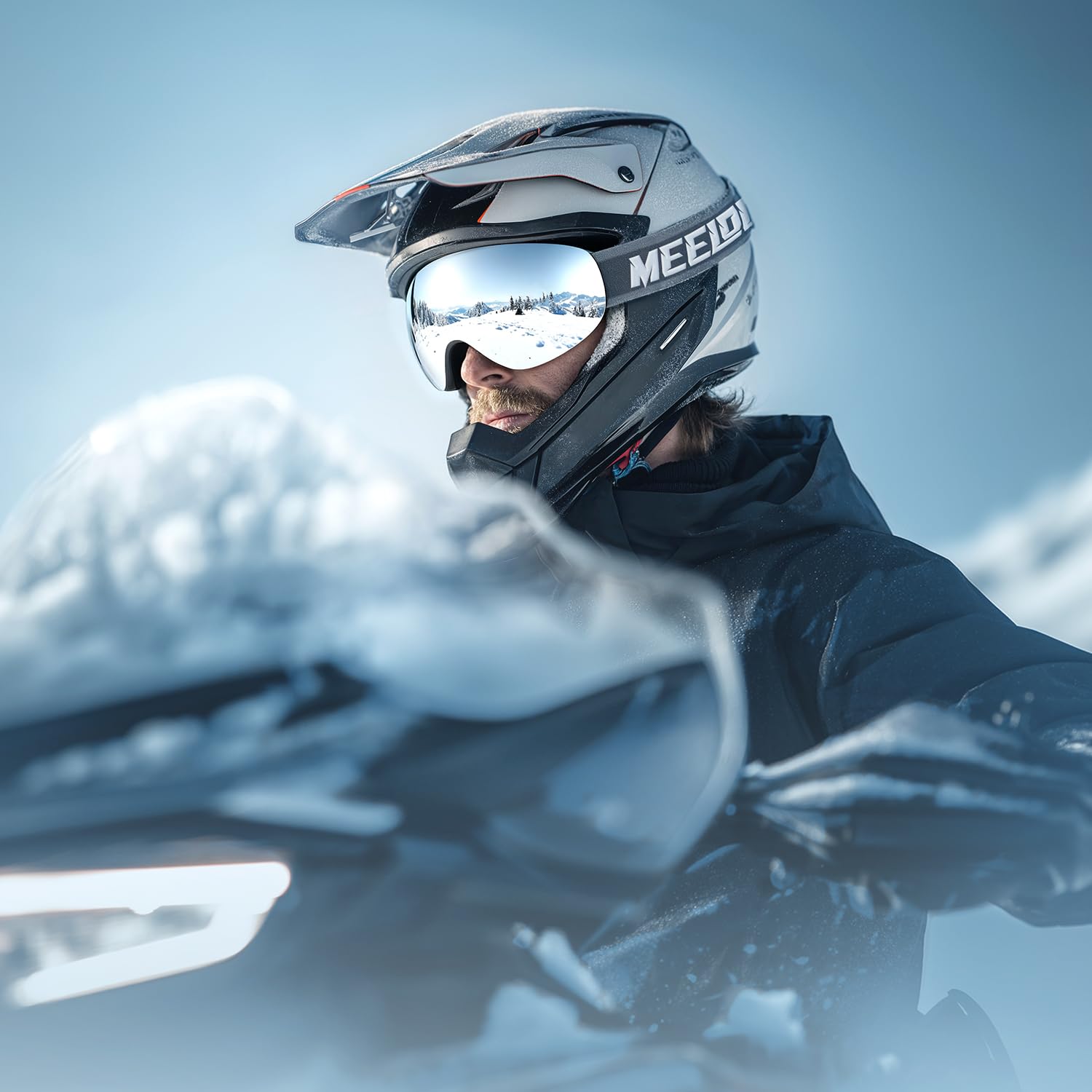 Meeloog Gafas de esquí – Gafas de snowboard OTG, antivaho, 100% protección UV400, gafas de nieve para hombre y mujer