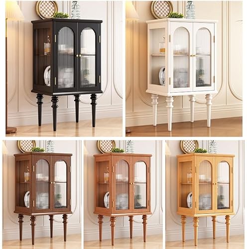 TJYYGHUJ Vitrine, Sideboard im Vintage-Stil aus Massivholz mit Glasdekoration und Weinaufbewahrung 8 TJYYGHUJ Vitrine, Sideboard im Vintage-Stil aus Massivholz mit Glasdekoration und Weinaufbewahrung