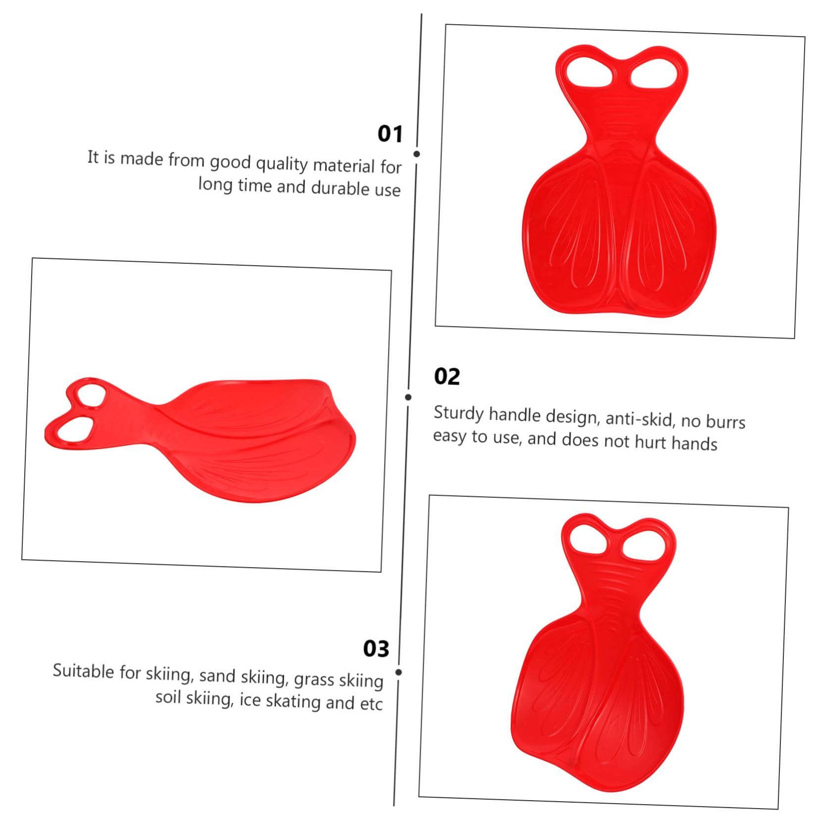 POPETPOP Boy Girl Snowboard Plate Grass Sand Sliding Board for Skiing Snow Sledding Outdoor Fun for Boys and Girls Promotes Family Interaction Nature Exploration