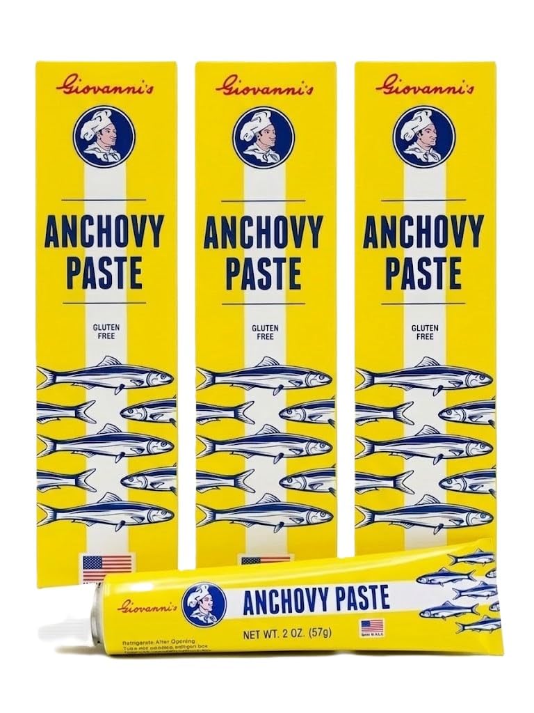 Giovanni's Anchovy Paste, 2oz (Pack of 3) | Seed Oil Free | Made in USA
