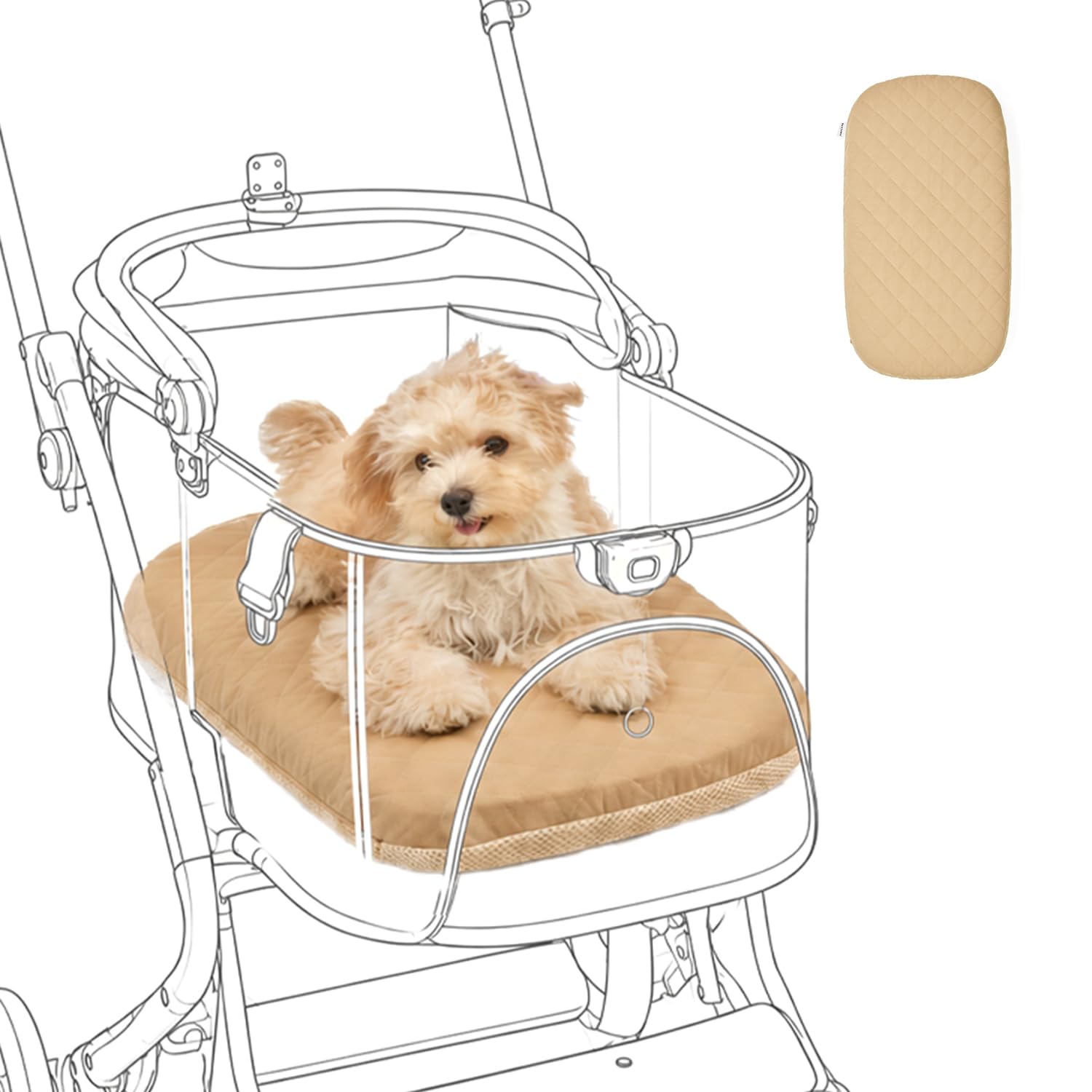 PETTENAペテナペットカート ファンシート　ベージュ 犬用品 PETTENAペテナペットカート ファンシート ベージュ