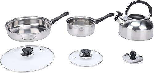 Miniatura 8 de Tnfeeon Home Kitchen Cookware Sets with Glass Lid Sturdy Noodles Pot Kitchen Cooking Pots and Pans for Indoor Boiling Soups Sauce, Cookware Sets
