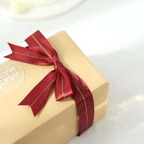 Miniatura 10 de Efavormart - 50 lazos de cinta dorada preatados de 10 pulgadas, cinta de satén con forro de lámina dorada para cesta de regalo y decoración de