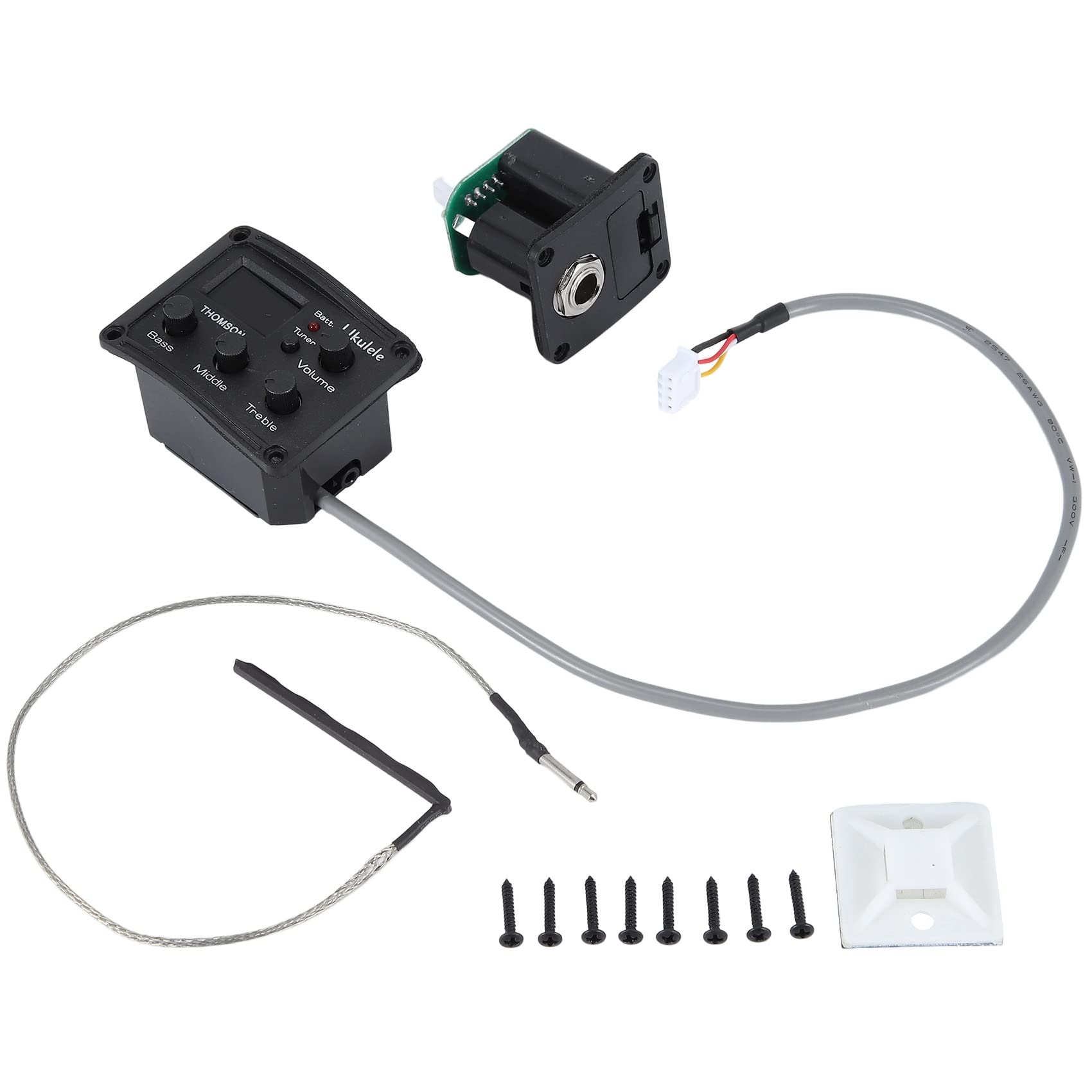 Ukulele Uke Piezo Pickup Preamp - di sintonizzatore equalizzatore a 3 bande con display LCD